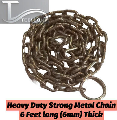 TEELLON 6ft Iron chain for hanging swing hammock chair boxing punching bags locking gate Chain Lock(Golden)