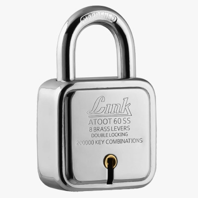 LINK LOCK Atoot 60mm Advance Padlock | 8 Brass Levers | SS 304 Grade Body Lock(Red)