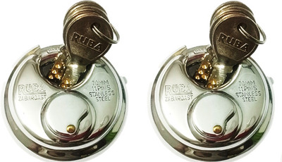 Loki 70 MM PIN SHUTTER LOCK 2 PCs LOCK 6 KEYs Padlock(Silver)