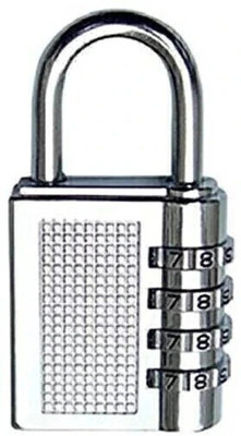 ZIGLY 4 Digit Steel Safe Pin Hand Bag Shaped Combination Lock Lock(Silver)