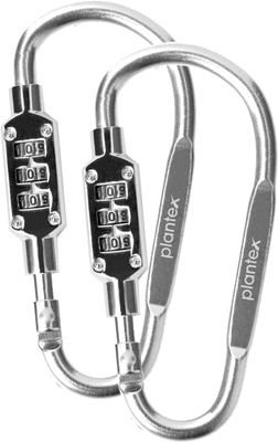 Plantex 3-Digit Code Combination Lock/Travel Lock/Number Lock/Portable Luggage Lock Combination Lock(Silver)