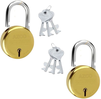 onepro Azco 65MM Padlock 7 Levers Corrosion Resistant Shackle Double Locking Padlock(Gold)