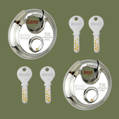 alone Steel Shutter 90mm Combo Lock for Home Gate Shop Shutter 4 Computer Keys Lock Lock(Stainless Steel)