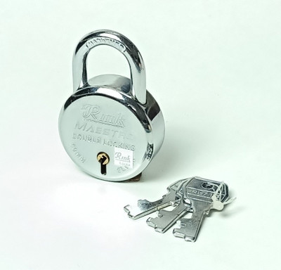 TOM 50 mm Hardened 6 Steel Lever Double Locking with 3 Keys Rink Padlock(Silver)