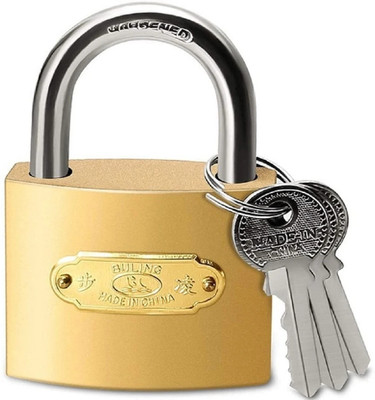Magrido Lock with 3 key's Hard Stainless Steel Door 38MM U Lock(Gold)