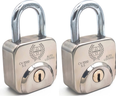 HARRISON Square Padlock 52mm 12 Pin with 3 Computerised Keys CX-1000-0594 PK-02 Padlock(Stainless Steel)