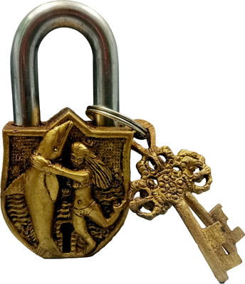 Peekdee Brass Pad Lock Padlock(Golden)