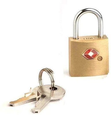 Clubbable TSA Approved Suitcase Padlock Key Lock/TSA Approved Brass Key Lock Lock(Gold)