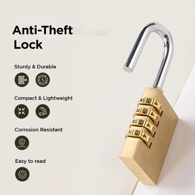 Shyam Sarowar Number Lock | Combination Lock | Gold Luggage Lock_18 Combination Lock(Gold)