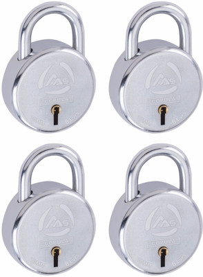 AAS COPULA 8 levers 70 mm door lock with 3 keys (Pack of 4,Steel) Padlock(Silver)