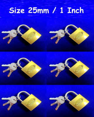 Shyam Sarowar Small Brass Polished Lock 20 mm & with 2 Additional Keys Lock(Gold)