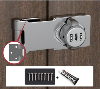 Harvic Anti-Theft Household Cabinet Password Hasp Locks, 3 Digit Password for Cabinet Combination Lock(Silver)