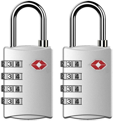 SHUANG YOU 4 Digit Number Locks for Luggage Bag Travelling Password Locks Combination Padlock(Silver)