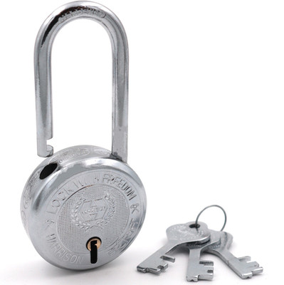 HARRISON Padlock 65mm 8 Lever with 3 Keys T-26LS-0245 Pack of 1/ Mild Steel Material/ Padlock(Bright Chrome Polished Finish)