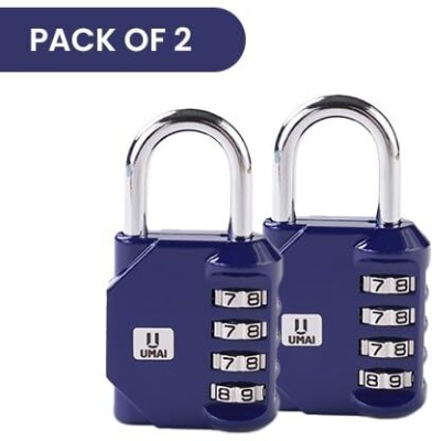 UMAI 4-Digit Code Combination Heavy Duty Door Lock, Number Lock (Blue, Pack of 2) Combination Lock(Blue)