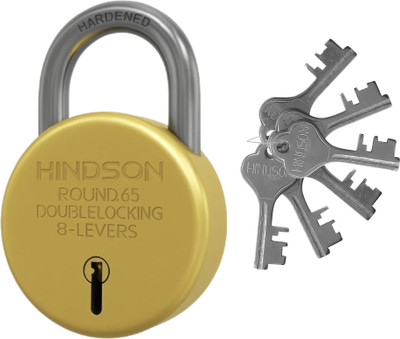HINDSON Round 65mm Gold With 6 Keys Padlock(Gold)