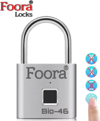 Foora BIO-46 SMART FINGER PRINT LOCK MULTIPURPOSE LOCK Electronic Lock(Silver)