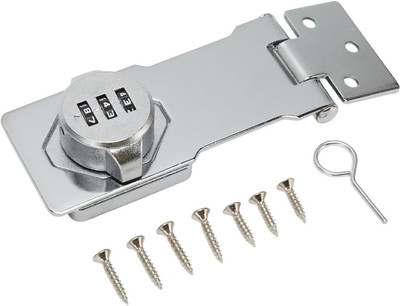 VYATIRANG Anti-Theft Household Cabinet Password Hasp Locks, 3 Digit Password for Cabinet Combination Lock(Silver)