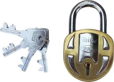 Hitech Sales Hardened Steel (HIT-Son Pro) with 4 keys Heavy Duty Lock(Brass)