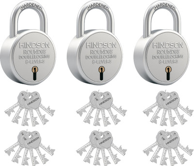 HINDSON Round 65mm with 12 Keys Padlock(Silver)