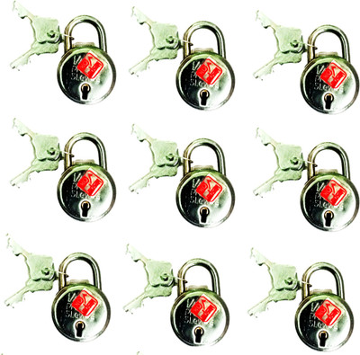 Loki MM STAR 9 PCS LOCK 18 KEYS Padlock(Red)