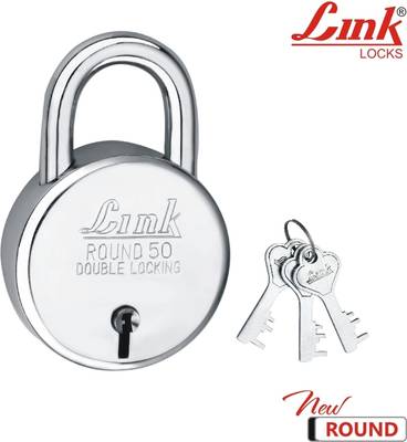 Link 50mm New Round | Steel Body | Iron Lever | Made In India Padlock