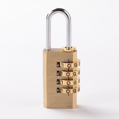 KUBER INDUSTRIES 4 Digit Combination Padlock|Keyless Luggage Lock (Brass) Padlock(Brass)