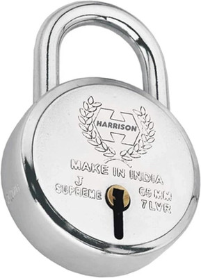 HARRISON 0672 J Supreme Round 65mm BCP Padlock with 6 Lever, Padlock(Chrome Plated)