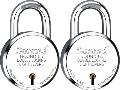 Indora Round 65mm lock 3 Keys Double Locking 8 Lever locks and security TAJ P2.3 Padlock(Gold)