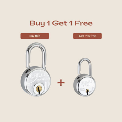 PLUS POINT Heavy Duty Stainless Steel Padlock 7-Lever Double Locking Security Lock ,3 Keys Padlock(Silver)
