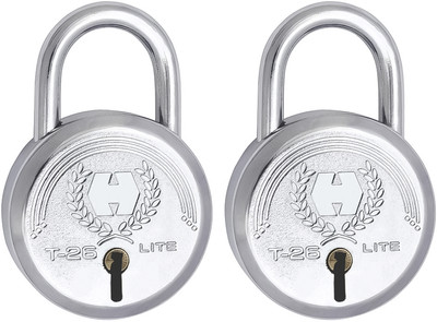 HARRISON Round Padlock 75mm 9 Lever with 3 Keys T-26-0255 PK-02 Padlock(Silver)