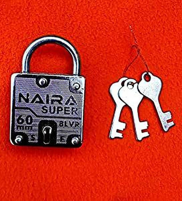 Lapfuture NAIRA Make in India Aligarh 60MM Lock 8 Genuine LEVERS (with 3 Regular Keys) Padlock(Silver)