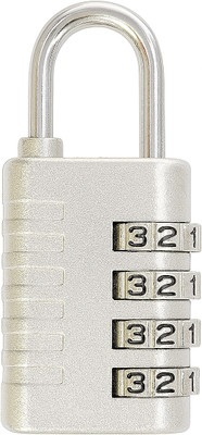 QUIRA Combination Lock 4 Digit Waterproof Locker Locks Secure Outdoor Padlock for Gym Combination Lock(Silver)