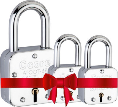 Ccore Atoot 65mm Lock – Buy 1 Get 2 Free 40mm Padlocks Combo Padlock(Silver)