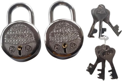 OmShreeShyam Zayn Durable & Strong (50mm) Push Padlock(Silver)