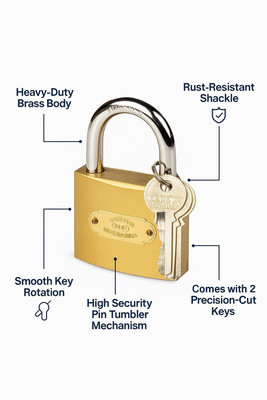 Shyam Sarowar SecureGuard Heavy-Duty Steel Safety Padlock Lock(Multicolor)