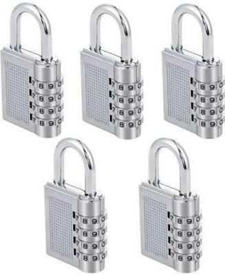 HENJI Unikkus Set of 5 Number Lock for home, Combination Lock (Silver) Combination Lock(Multicolor)