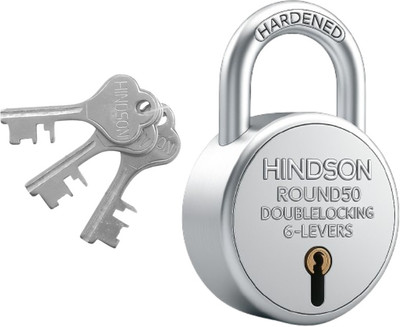 HINDSON Round 50mm with 3 Keys Padlock(Silver)