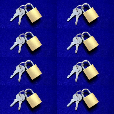 Shyam Sarowar Small Brass Polished Lock 20 mm & with 2 Additional Keys Lock(Gold)