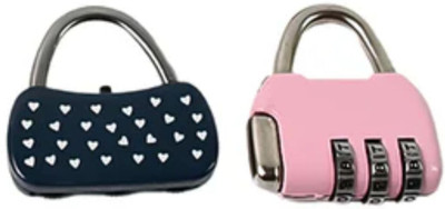 mshine 3 Digit Metal Combination Number Lock – Heavy-Duty Security Padlock for Bags Combination Lock(Multicolor)