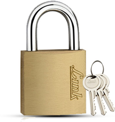 Link PT-20MM Lock | Padlock for Bag, Luggage, Suitcase, Backpack | Made In India Padlock(Brass)