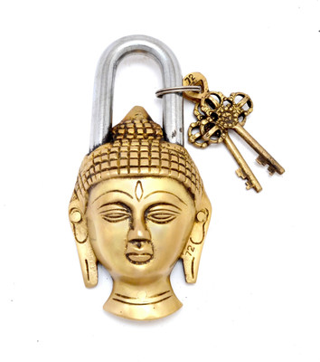HanDecor Buddha Design Golden Functional Padlock(Golden)