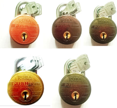 Loki 67 MM EURO TECH PUSH LOCK 5 PCs LOCK 20 KEYs Padlock(Red)