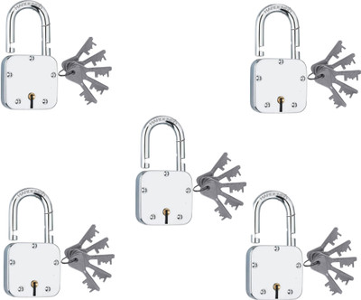 Viraj International Atoot 50mm Lock Keys Hardened Padlock Double Locking 8 Steel Lever 3 Key Padlock(Red)