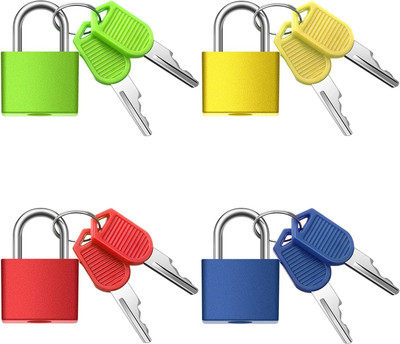 PuthaK 4Pcs Suitcase Lock,4 Colors Mini Padlock with Key Padlock(Multicolor)