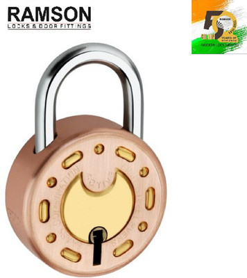 Ramson Galaxy 65mm Double Locking With 3 Keys Padlock(Silver, Gold)