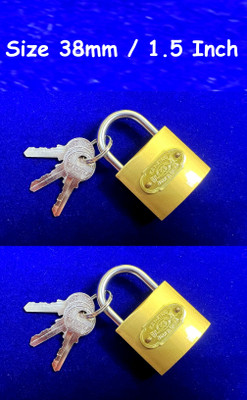 Shyam Sarowar Small Brass Polished Lock 38 mm & with 2 Additional Keys Lock(Golden)