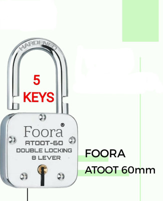 Foora 5 Keys Pad Lock ATOOT 60, Hardened Shackle, Double Locking ,Silver Finish Lock(Silver)