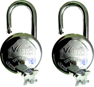 Loki 65 MM LOCK 2 PCS 8 KEYS Lock(Silver)