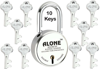 alone Round 65mm 3 Each Keys 3 Padlocks for home door gate shutter Brass Combinations Padlock(Silver, Chrome)